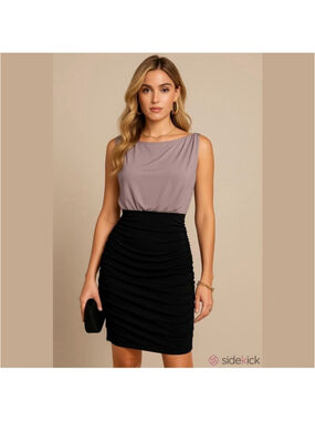 Suzi Chin for Maggy Boutique Dusty Lavender Cocktail Dress Size 4